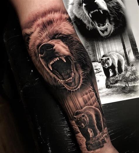 bear tattoos on forearm